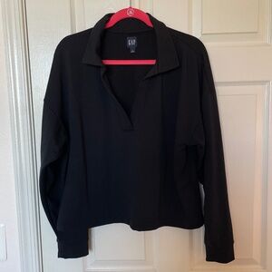GAP Cropped Collar Sweatshirt Black Size L